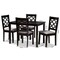 Baxton Studio Henry Grey Upholstered and Dark Brown Finished Wood 5-Piece Dining Set 171-10949-8026 - alternate 8